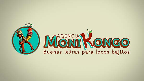 Logotipo ilustrado. Monikongos por Hache Holguín